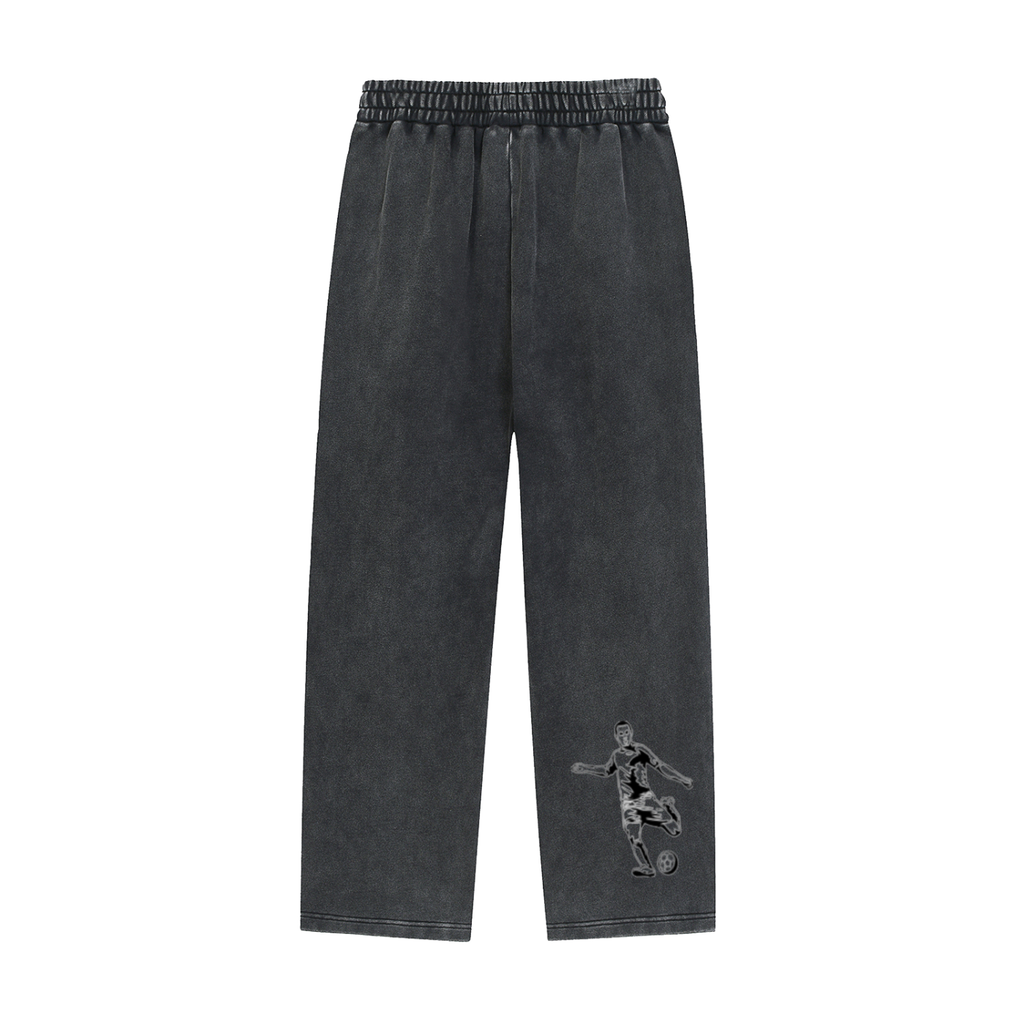 Snow Wash Heavyweight Sweatpants Football Design